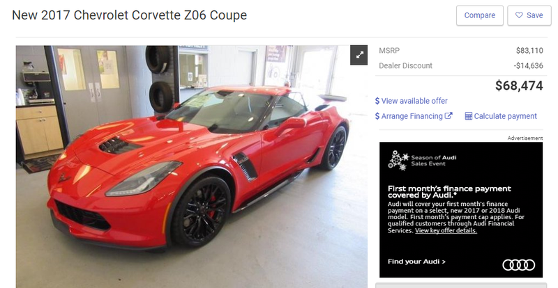 Illustration for article titled You Can Get Some Crazy Discounts On Brand New 2017 Corvettes